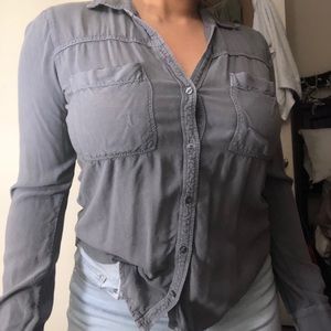 Grey button up long sleeve
